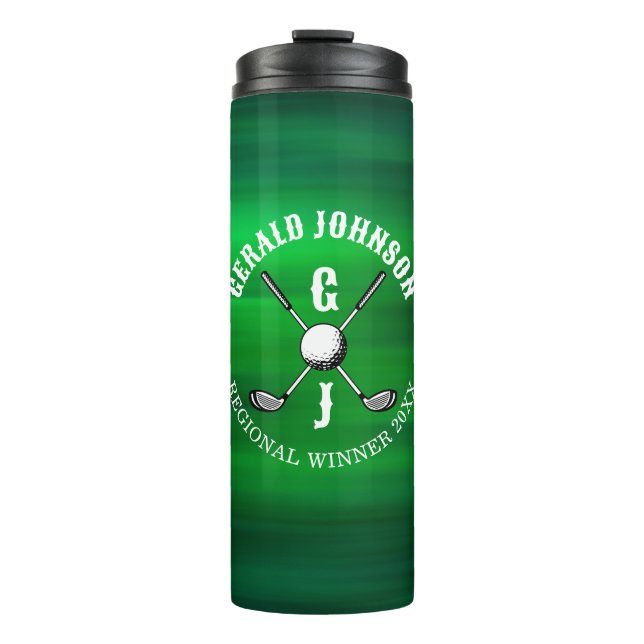 Minimalistisches elegantes Golf Monogram Design Thermosbecher (Vorderseite)