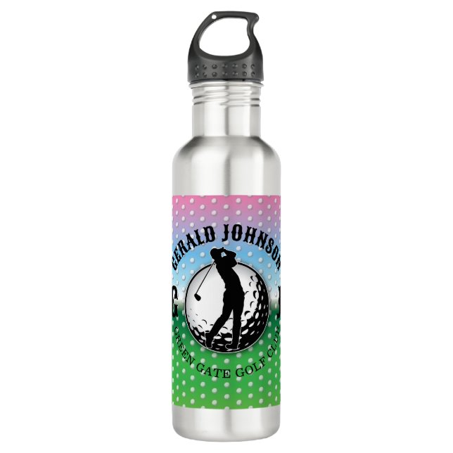 Minimalistisches elegantes Golfdesign Edelstahlflasche (Vorderseite)