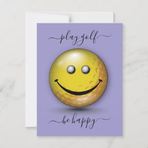 Minimalistisches Elegantes Happy Golfer Design Postkarte