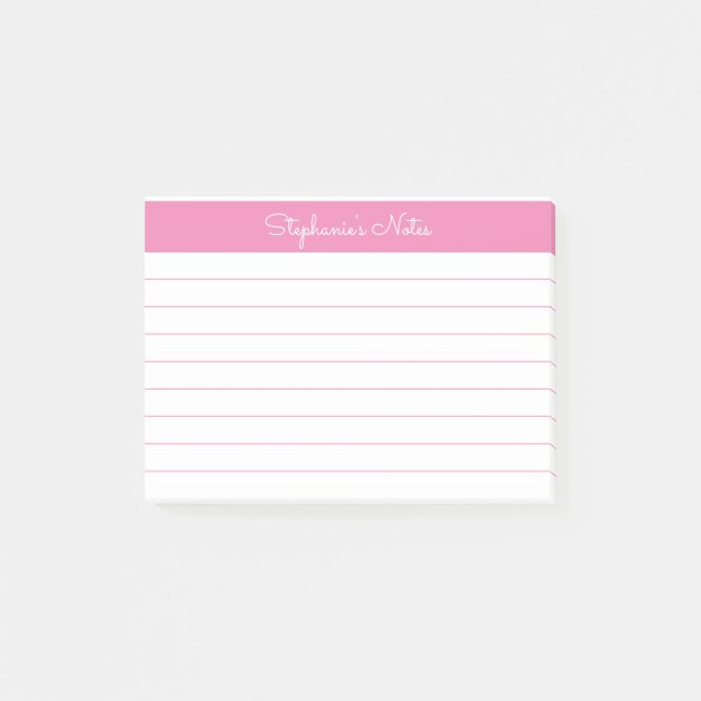 Minimalistisches elegantes hellrosa Liniert Person Post-it Klebezettel (Vorderseite)