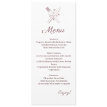 Minimalistisches elegantes Hochzeitsmenü