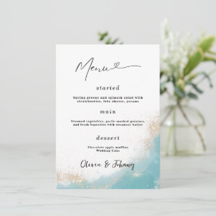 Minimalistisches elegantes Hochzeitsmenü Poster Ho Menükarte