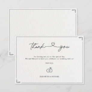 Minimalistisches elegantes Hochzeitsszenario Dankeskarte