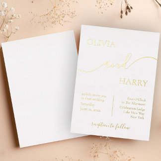 Minimalistisches Elegantes Hochzeitstil Folieneinladung