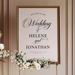 Minimalistisches Elegantes Hochzeitwillkommenszeic Fensteraufkleber