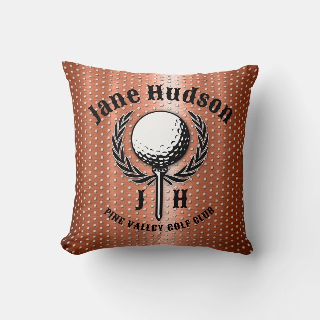 Minimalistisches, elegantes Kupfergolfdesign Kissen (Vorderseite)