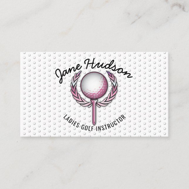 Minimalistisches elegantes Ladys Golf Design Visitenkarte (Vorderseite)