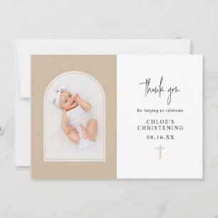 Minimalistisches Elegantes neutrales Arch Christen Dankeskarte