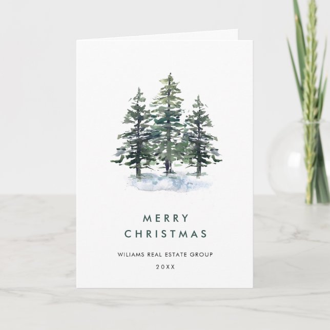 Minimalistisches Elegantes Pine Tree Weihnachten (Vorderseite)