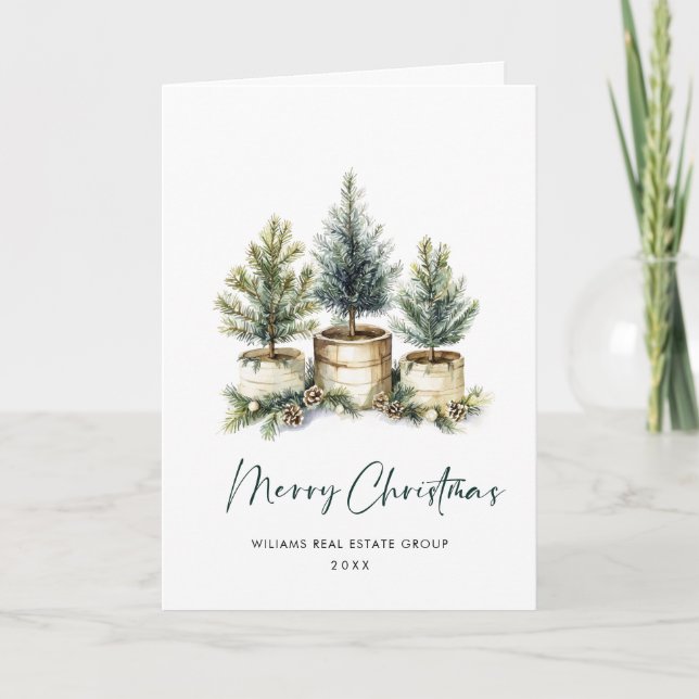Minimalistisches Elegantes Pine Tree Weihnachten (Vorderseite)