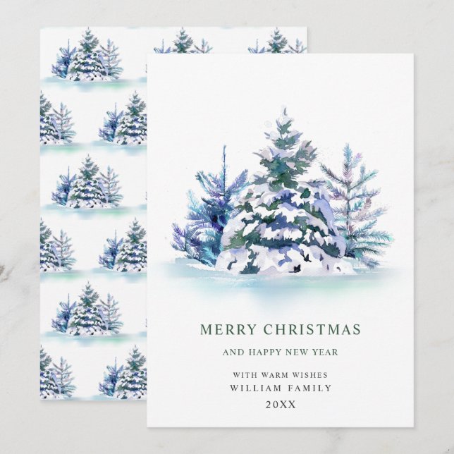 Minimalistisches Elegantes Pine Tree Weihnachten G (Vorne/Hinten)