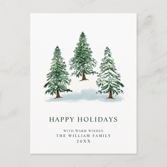 Minimalistisches Elegantes Pine Tree Weihnachten G Postkarte (Vorderseite)