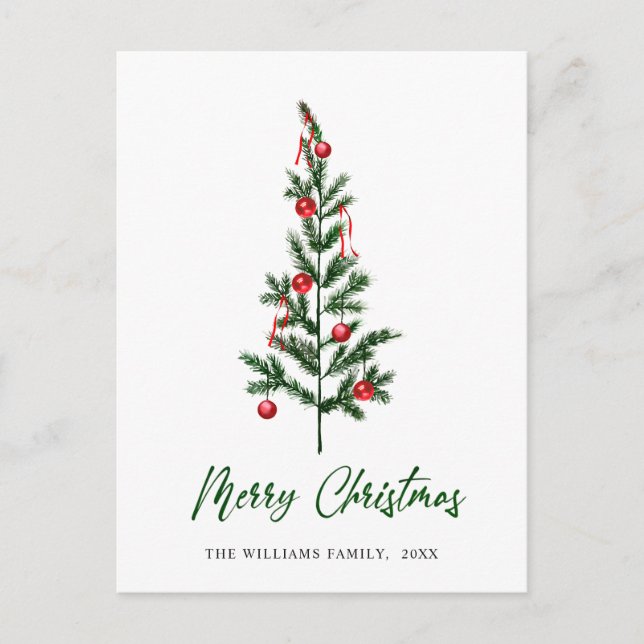 Minimalistisches Elegantes Pine Tree Weihnachten G Postkarte (Vorderseite)