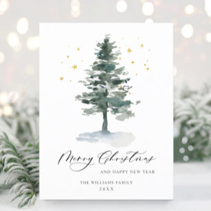 Minimalistisches Elegantes Pine Tree Weihnachten G Postkarte