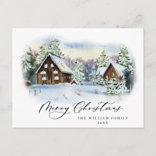 Minimalistisches Elegantes Pine Tree Weihnachten G Postkarte (Vorderseite)
