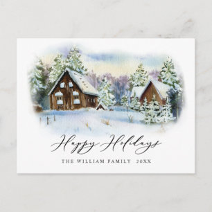 Minimalistisches Elegantes Pine Tree Weihnachten G Postkarte