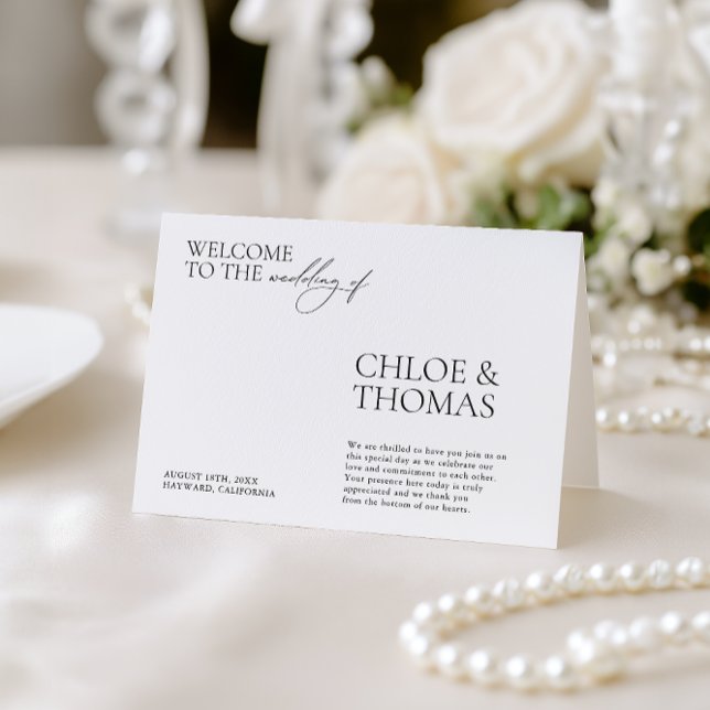 Minimalistisches elegantes Programm für moderne Ho (Minimalist Elegant Modern Wedding Ceremony Program)