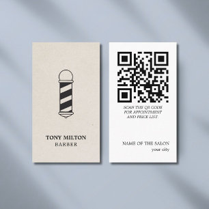 Minimalistisches elegantes QR Papier Textur Bartol Visitenkarte