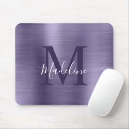 Minimalistisches, elegantes Rostmetall-Lila-Monogr Mousepad