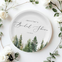 Minimalistisches, elegantes rustikales Brautparty Pappteller