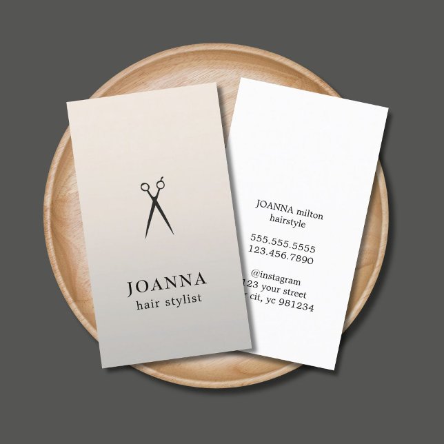Minimalistisches elegantes Schwarzes Scissors Visitenkarte (Von Creator hochgeladen)
