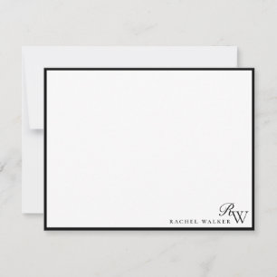 Minimalistisches elegantes schwarzes und weißes Mo Mitteilungskarte