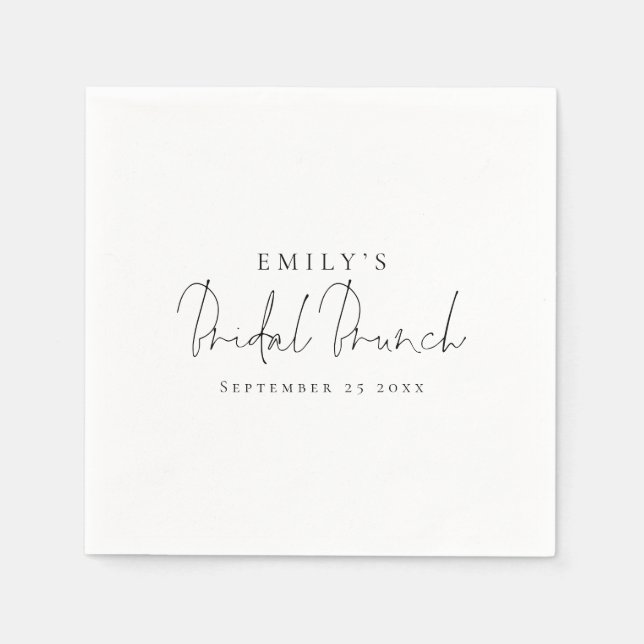 Minimalistisches elegantes Script Brautparty Brunc Serviette (Vorderseite)