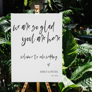 Minimalistisches, elegantes Script willkommen bei  Poster