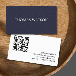 Minimalistisches elegantes Textur Blau Consultant Visitenkarte