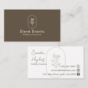 Minimalistisches, elegantes, weißes Blumenmuster S Visitenkarte