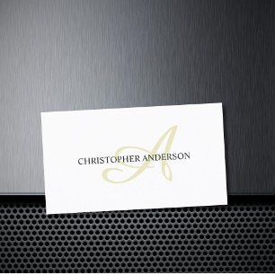 Minimalistisches elegantes White Consultant Monogr Visitenkarte