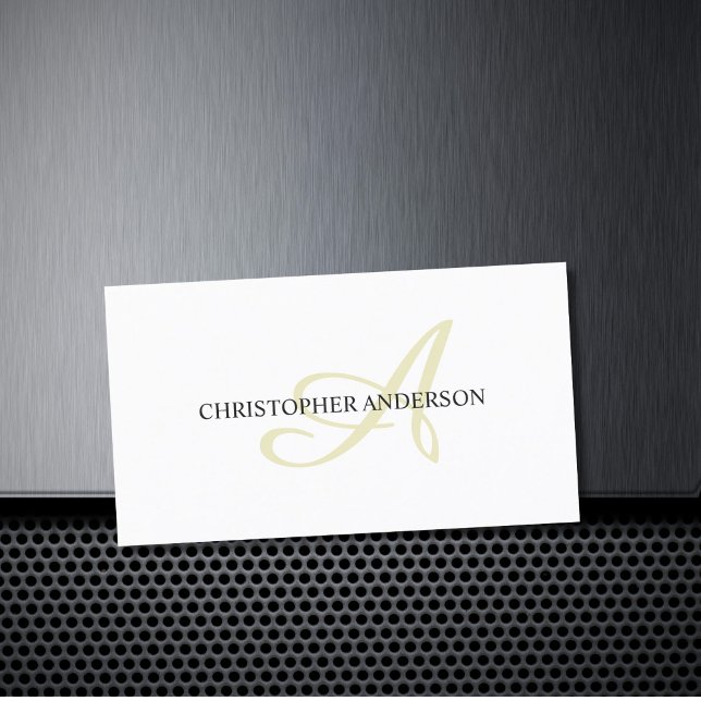 Minimalistisches elegantes White Consultant Monogr Visitenkarte (Von Creator hochgeladen)