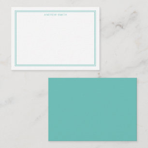 Minimalistisches Elegantes Zwei-Grenz-Moonstone Bl Mitteilungskarte