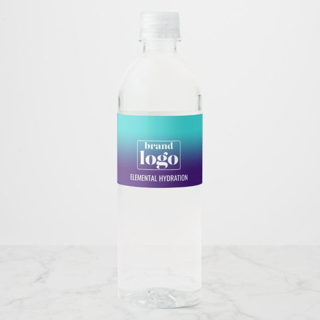 Minimalistisches Elementarlogo für Aqua Gradient (Vorderseite)