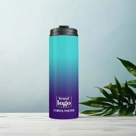 Minimalistisches Elementarlogo für Aqua Gradient Thermosbecher