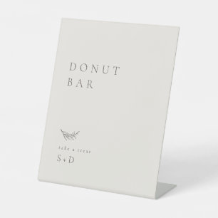 Minimalistisches Elfenbein Donut Bar Wedding-Zeich Sockelschild