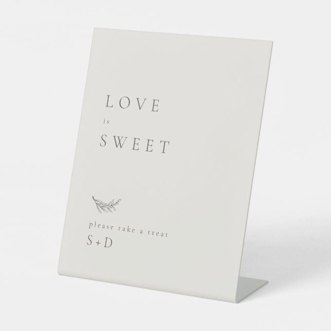 Minimalistisches Elfenbein-Süße-Liebling-Zeichen Sockelschild (Vorderseite)