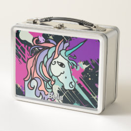 Minimalistisches emotionales und schönes Einhorn Metall Brotdose