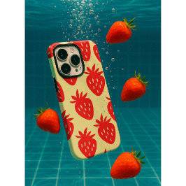 Minimalistisches Erdbeermuster iPhone 16 Pro Max Hülle