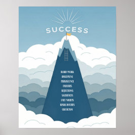 Minimalistisches Erfolgsgebirge Motivierend Poster