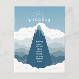 Minimalistisches Erfolgsgebirge Motivierend Postkarte