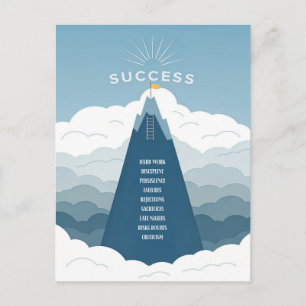 Minimalistisches Erfolgsgebirge Motivierend Postkarte