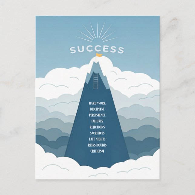 Minimalistisches Erfolgsgebirge Motivierend Postkarte (Vorderseite)