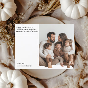 Minimalistisches Erntedank Familienfoto Dankbar Postkarte
