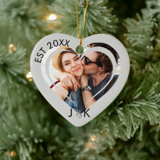 Minimalistisches erstes Weihnachten zusammen Paar- Keramik Ornament