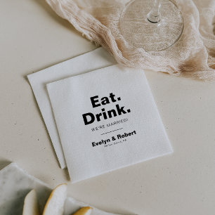 Minimalistisches Essen Drink Wir sind Verheiratet Serviette