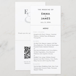 Minimalistisches Et-Zeichen-Hochzeit QR-Code E Menükarte