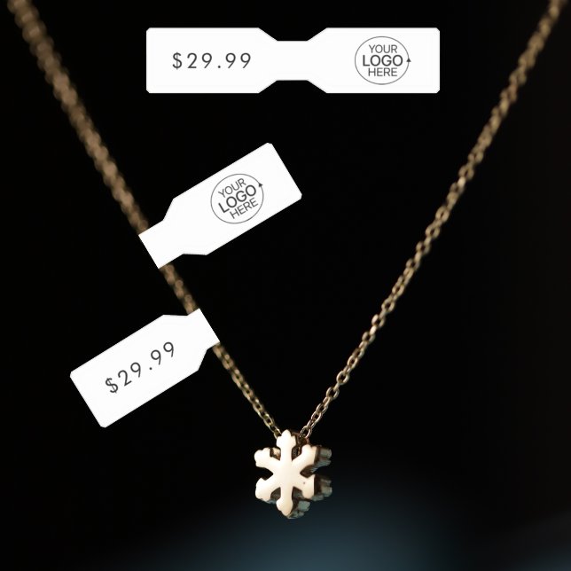 Minimalistisches Etikett für den Logo-Schmuck (Minimalist Add Your Logo Jewelry Tag Barbell Label)