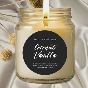 Minimalistisches Etikett für schwarze Verpackungsk Runder Aufkleber