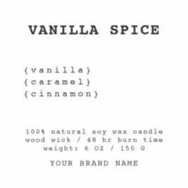 Minimalistisches Etikett mit weißer Kerze